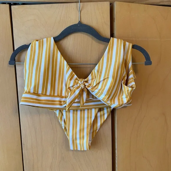 yellow candy striped bikini - Picture 2 of 6